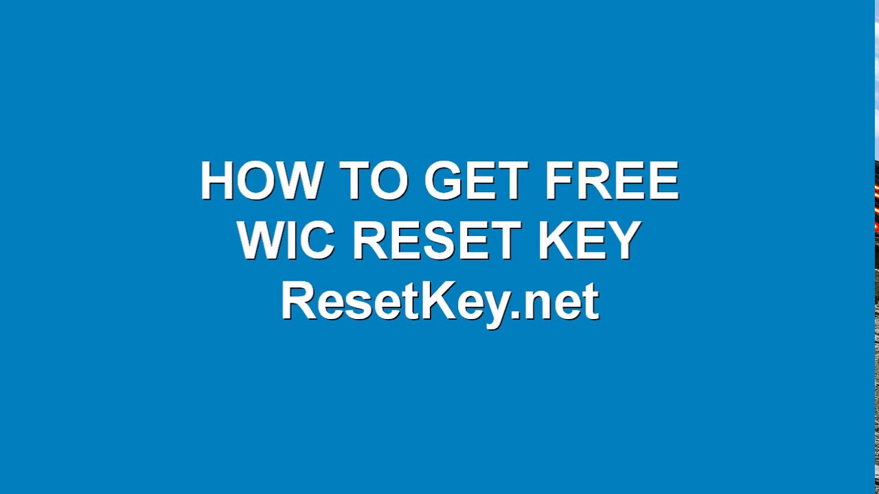 Free Epson Wic Reset Key